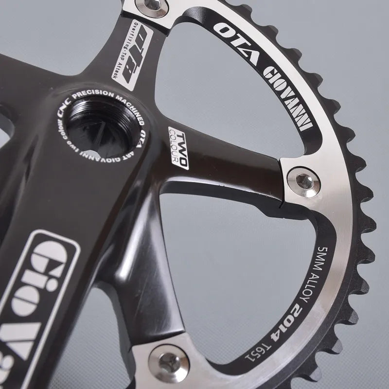 OTA-Alumniun Crankset Fixed Gear Crank, 48T, 165mm, BCD144, T651, Single Speed, TRACK FIXIE Bike, Bicycle Chainwheel Sprocket
