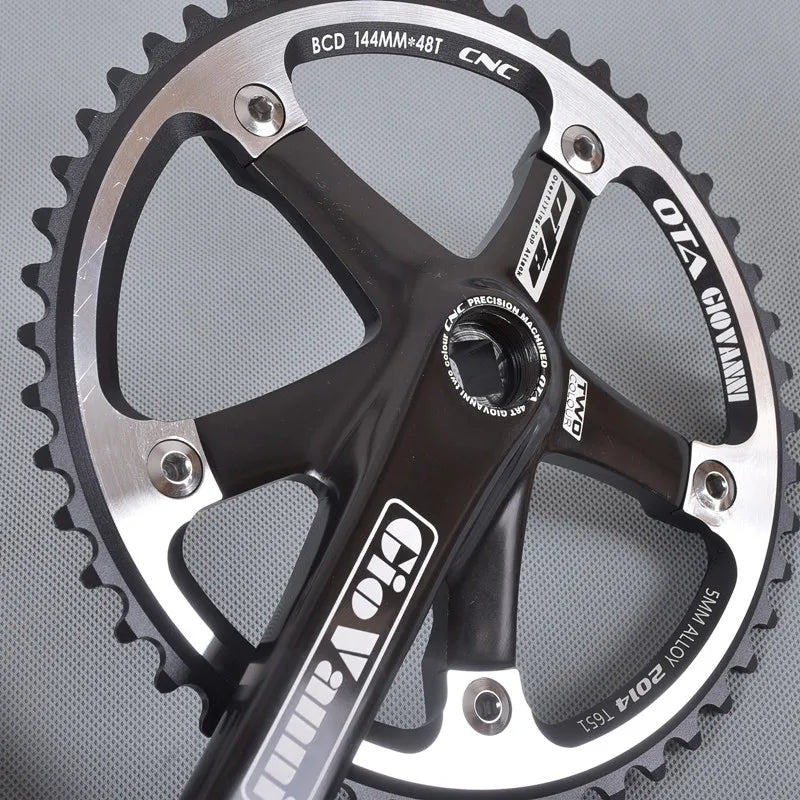OTA-Alumniun Crankset Fixed Gear Crank, 48T, 165mm, BCD144, T651, Single Speed, TRACK FIXIE Bike, Bicycle Chainwheel Sprocket