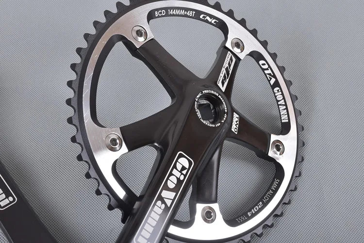 OTA-Alumniun Crankset Fixed Gear Crank, 48T, 165mm, BCD144, T651, Single Speed, TRACK FIXIE Bike, Bicycle Chainwheel Sprocket