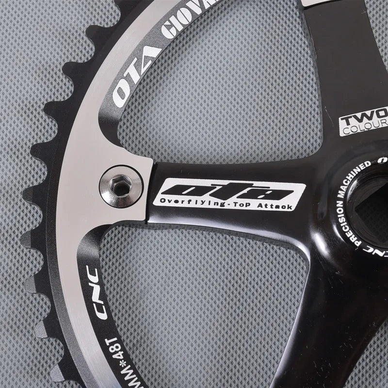 OTA-Alumniun Crankset Fixed Gear Crank, 48T, 165mm, BCD144, T651, Single Speed, TRACK FIXIE Bike, Bicycle Chainwheel Sprocket