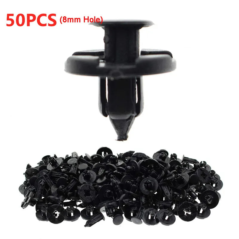 50Pcs/Set 8mm Rivet Retainer Plastic Car Fastener Clip Auto Bumper Fender Push type fixing Clips for Nissan Livina TIIDA Sylphy