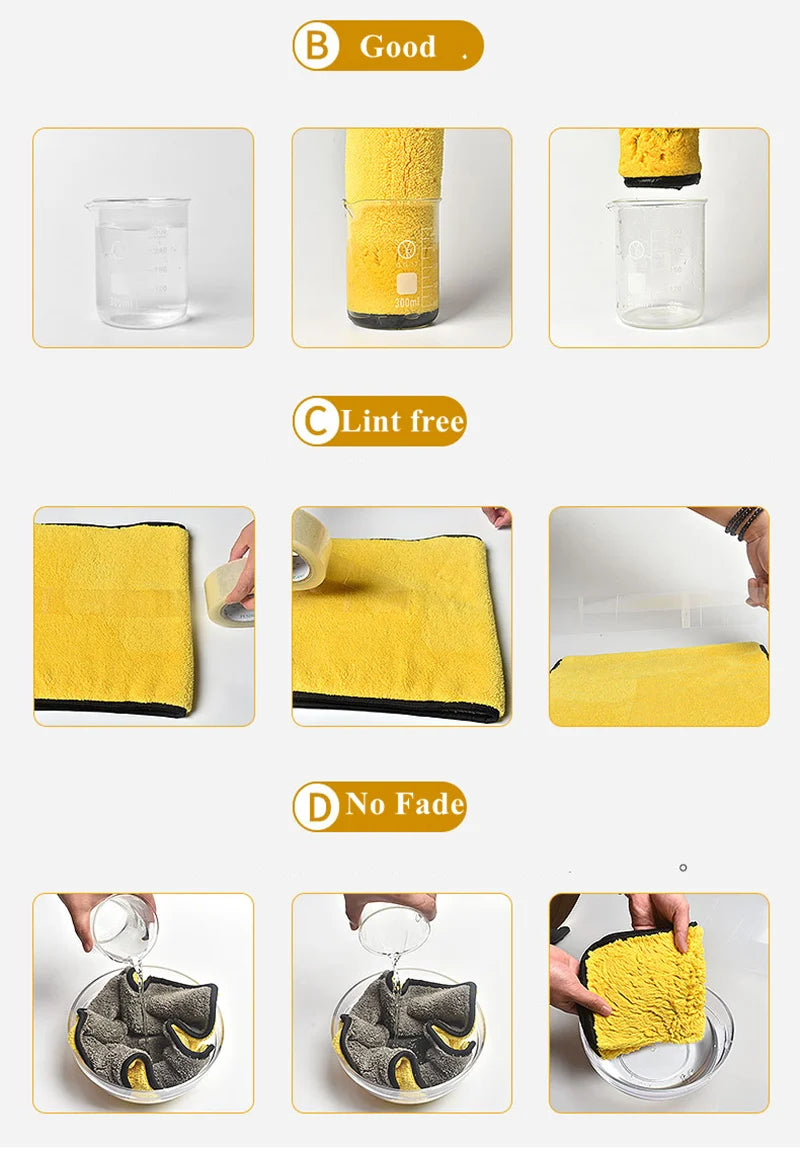 160x60CM Thick Plush Microfiber Towel Car Wash Accessories Super Absorbent Car Cleaning Detailing Cloth Auto Care Drying Towels