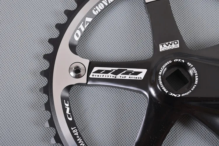 OTA-Alumniun Crankset Fixed Gear Crank, 48T, 165mm, BCD144, T651, Single Speed, TRACK FIXIE Bike, Bicycle Chainwheel Sprocket