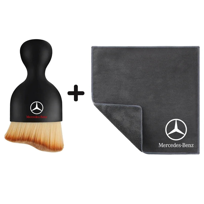Car Towel Suede Double-sided Car Cleaning Cloth with Car Detail Cleaning brush for Mercedes benz A B R G Class w204 W251 W463
