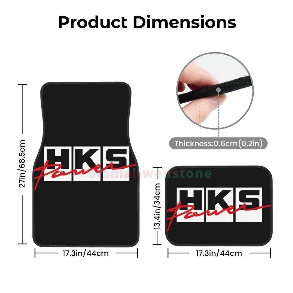 HKS Retro Pattern 4PCS Crystal Velvet Women's Car Floor Mat, Anti Fouling Car Floor Mat Car Interior Accessories