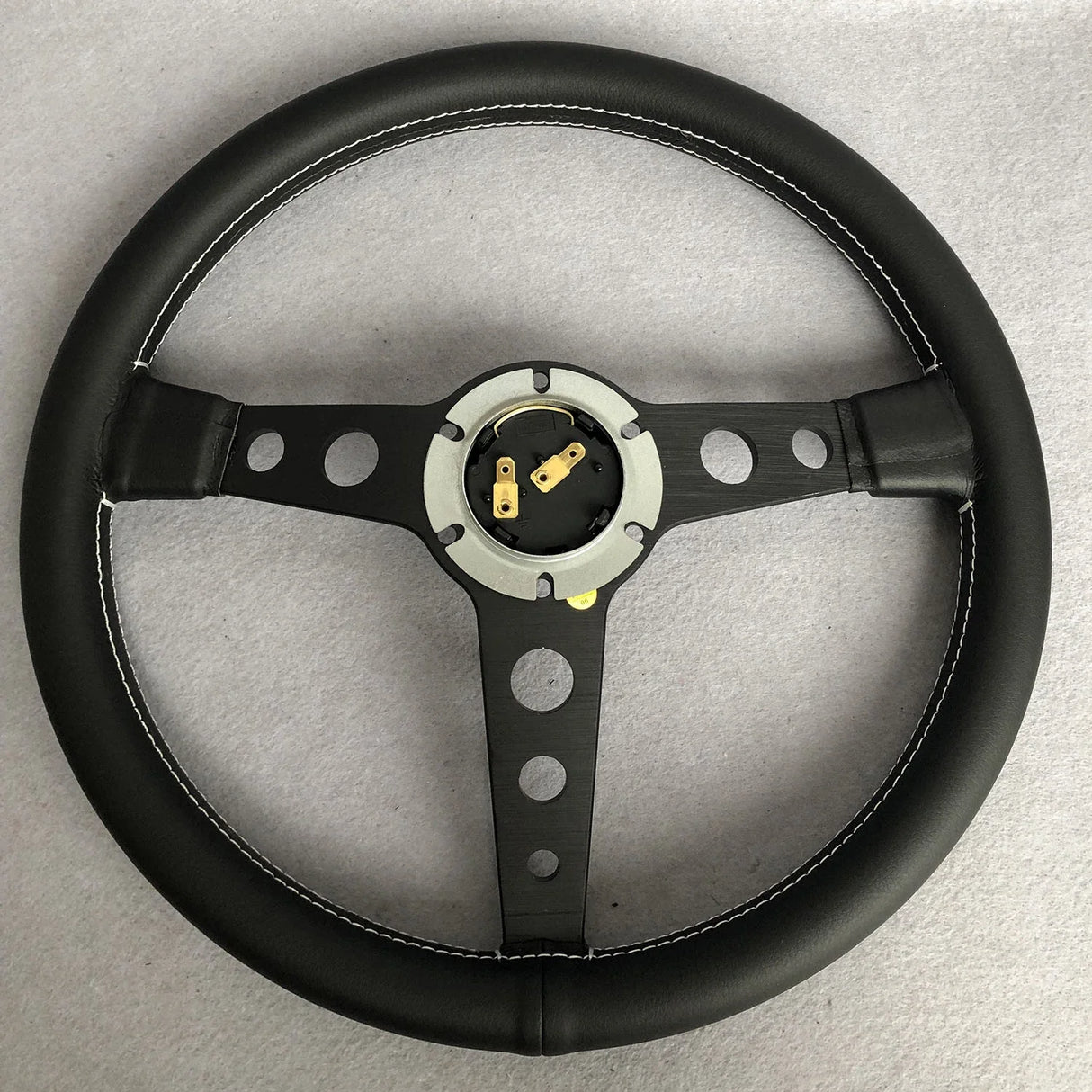 P1 350mm/14inch for MOMO Prototipo Leather Racing Car Sport Steering Wheel