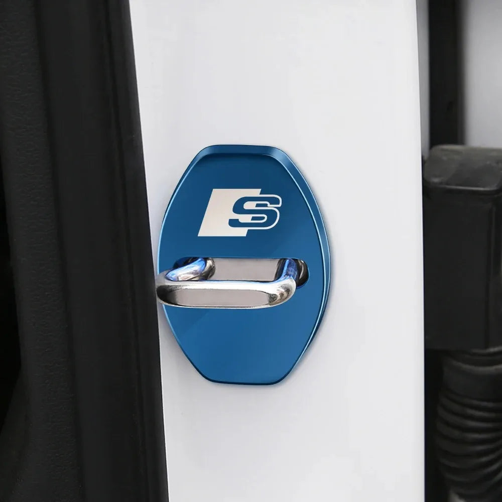 4pcs/Car Door Lock Cover Stickers for Audi SLine A6 A4 A3 A5 A7 A1 S3 S4 S7 S8 S5 S6 RS6 RS3 RS4 RS5 RS7 SQ5 Q2L Q5L A4L A6L TT