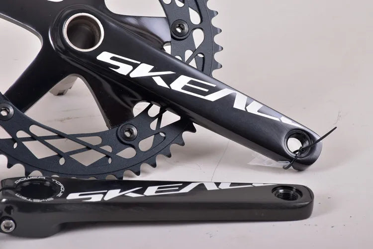 SKEACE Single Speed Bicycle Crankset, Fixed Gear Bike Parts, 165mm, BCD144, 49T Sprocket, High Strength Hollowtec Bottom Bracket