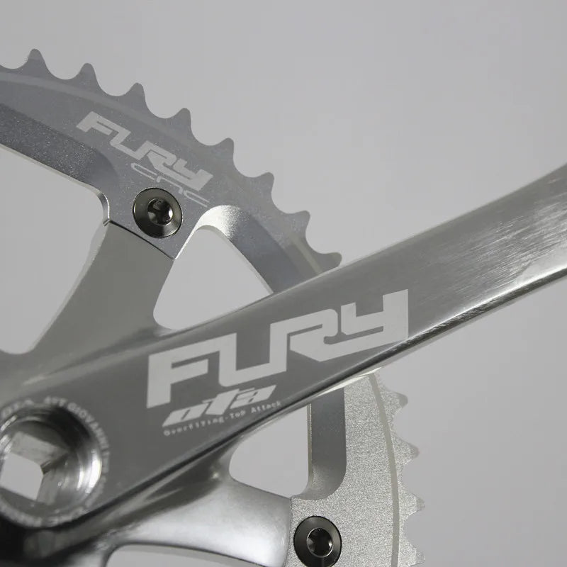 OTA Single Speed Aluminum Crankset, 49T Chainring, Silver,BCD144, 165mm Crankarm for Folding, Fixed Gear Bike, Bicycle Sprocket
