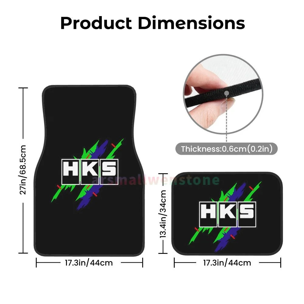 HKS Retro Pattern 4PCS Crystal Velvet Women's Car Floor Mat, Anti Fouling Car Floor Mat Car Interior Accessories