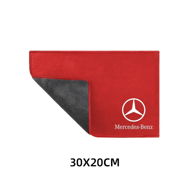 Car Towel Suede Double-sided Car Cleaning Cloth with Car Detail Cleaning brush for Mercedes benz A B R G Class w204 W251 W463