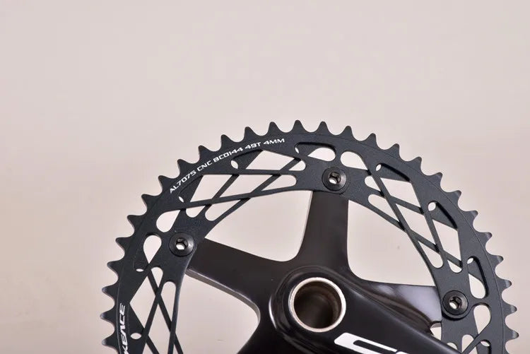 SKEACE Single Speed Bicycle Crankset, Fixed Gear Bike Parts, 165mm, BCD144, 49T Sprocket, High Strength Hollowtec Bottom Bracket