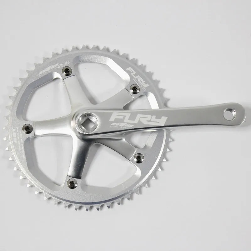 OTA Single Speed Aluminum Crankset, 49T Chainring, Silver,BCD144, 165mm Crankarm for Folding, Fixed Gear Bike, Bicycle Sprocket