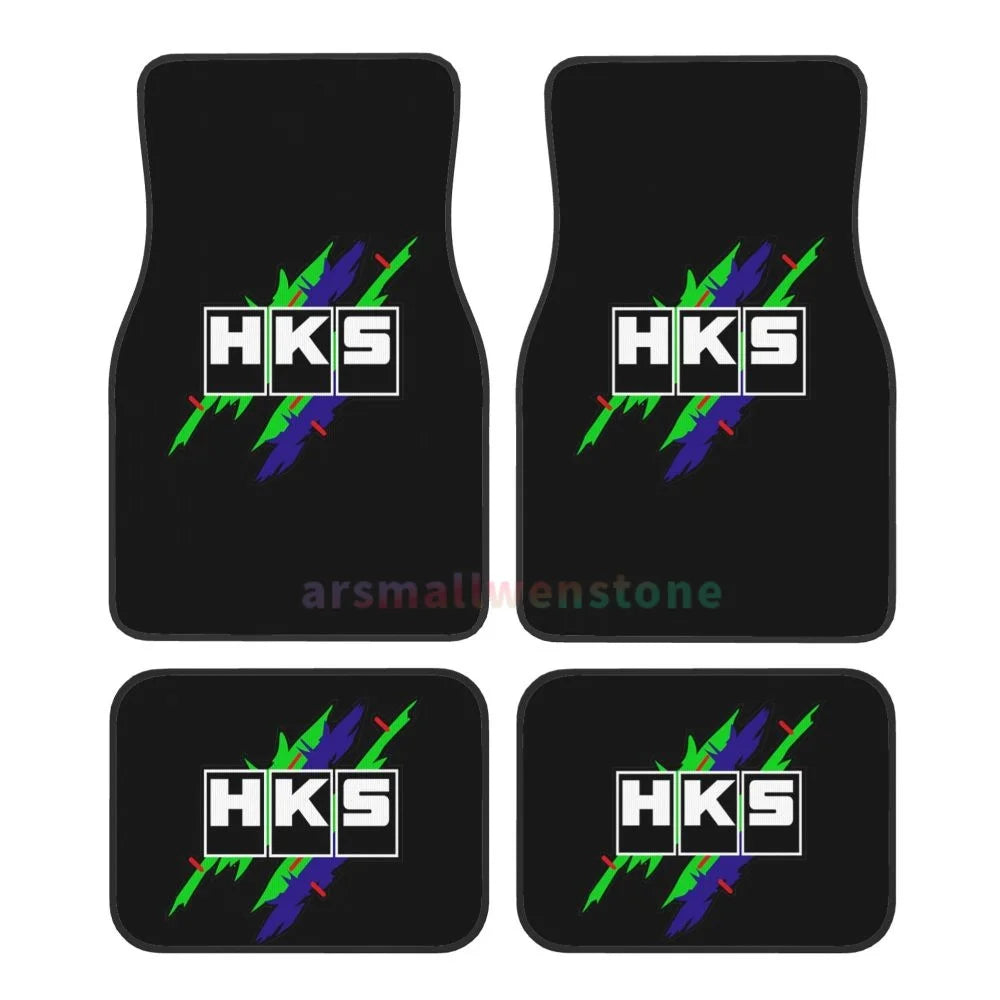 HKS Retro Pattern 4PCS Crystal Velvet Women's Car Floor Mat, Anti Fouling Car Floor Mat Car Interior Accessories