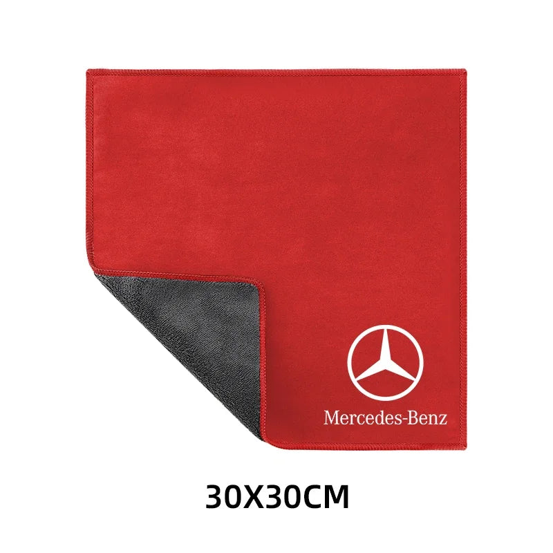 Car Towel Suede Double-sided Car Cleaning Cloth with Car Detail Cleaning brush for Mercedes benz A B R G Class w204 W251 W463