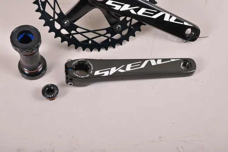 SKEACE Single Speed Bicycle Crankset, Fixed Gear Bike Parts, 165mm, BCD144, 49T Sprocket, High Strength Hollowtec Bottom Bracket