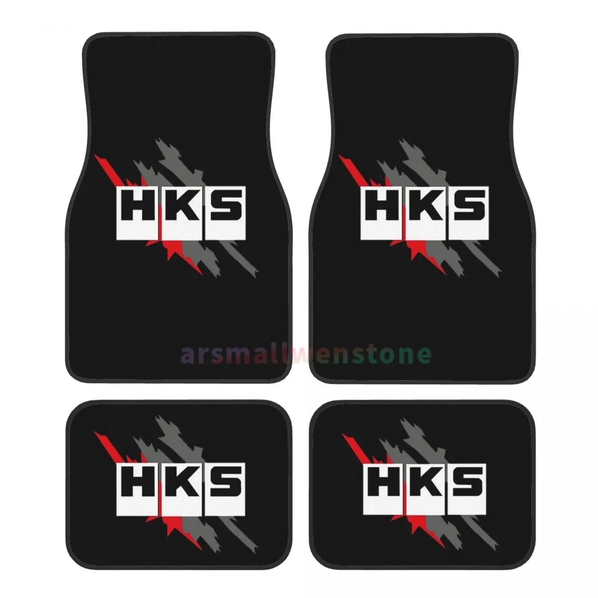HKS Retro Pattern 4PCS Crystal Velvet Women's Car Floor Mat, Anti Fouling Car Floor Mat Car Interior Accessories