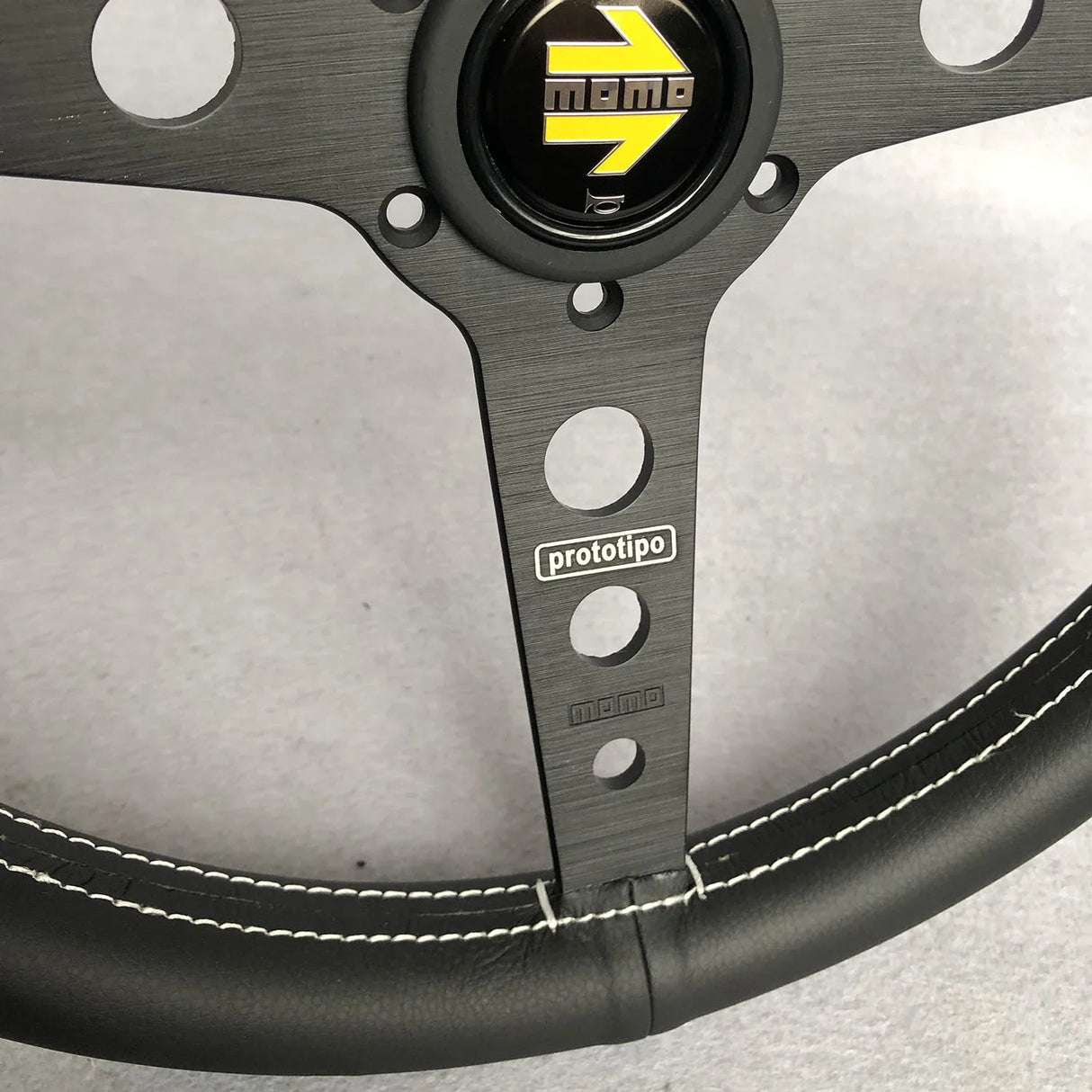 P1 350mm/14inch for MOMO Prototipo Leather Racing Car Sport Steering Wheel