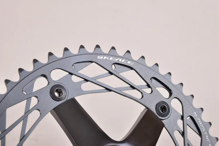 SKEACE Single Speed Bicycle Crankset, Fixed Gear Bike Parts, 165mm, BCD144, 49T Sprocket, High Strength Hollowtec Bottom Bracket