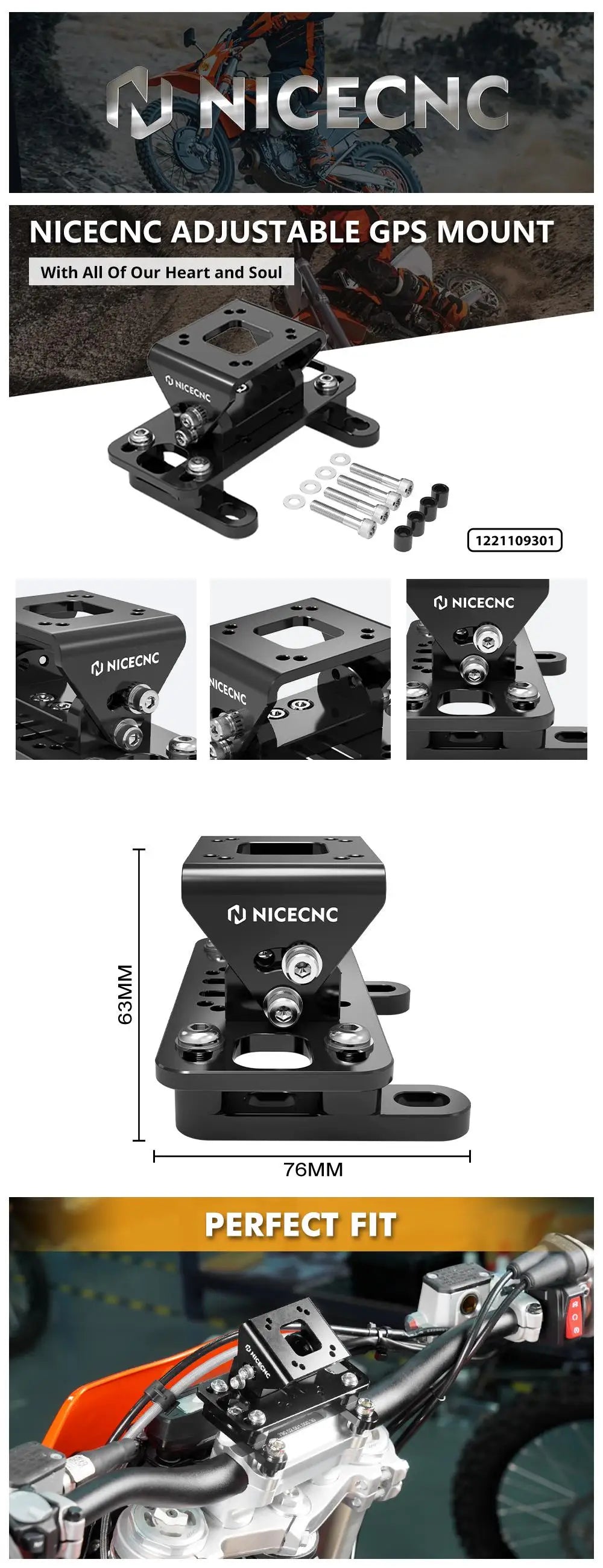 For 2004-2024 2023 KTM EXC 300 Navigation Bracket GPS Stout Mount EXC-F 350 SX 125 250 SXF 450 350 XC XCF XCW XCWF TPi SIX DAYS