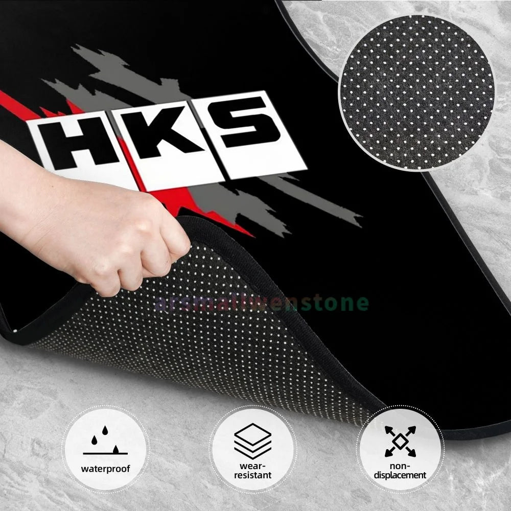 HKS Retro Pattern 4PCS Crystal Velvet Women's Car Floor Mat, Anti Fouling Car Floor Mat Car Interior Accessories