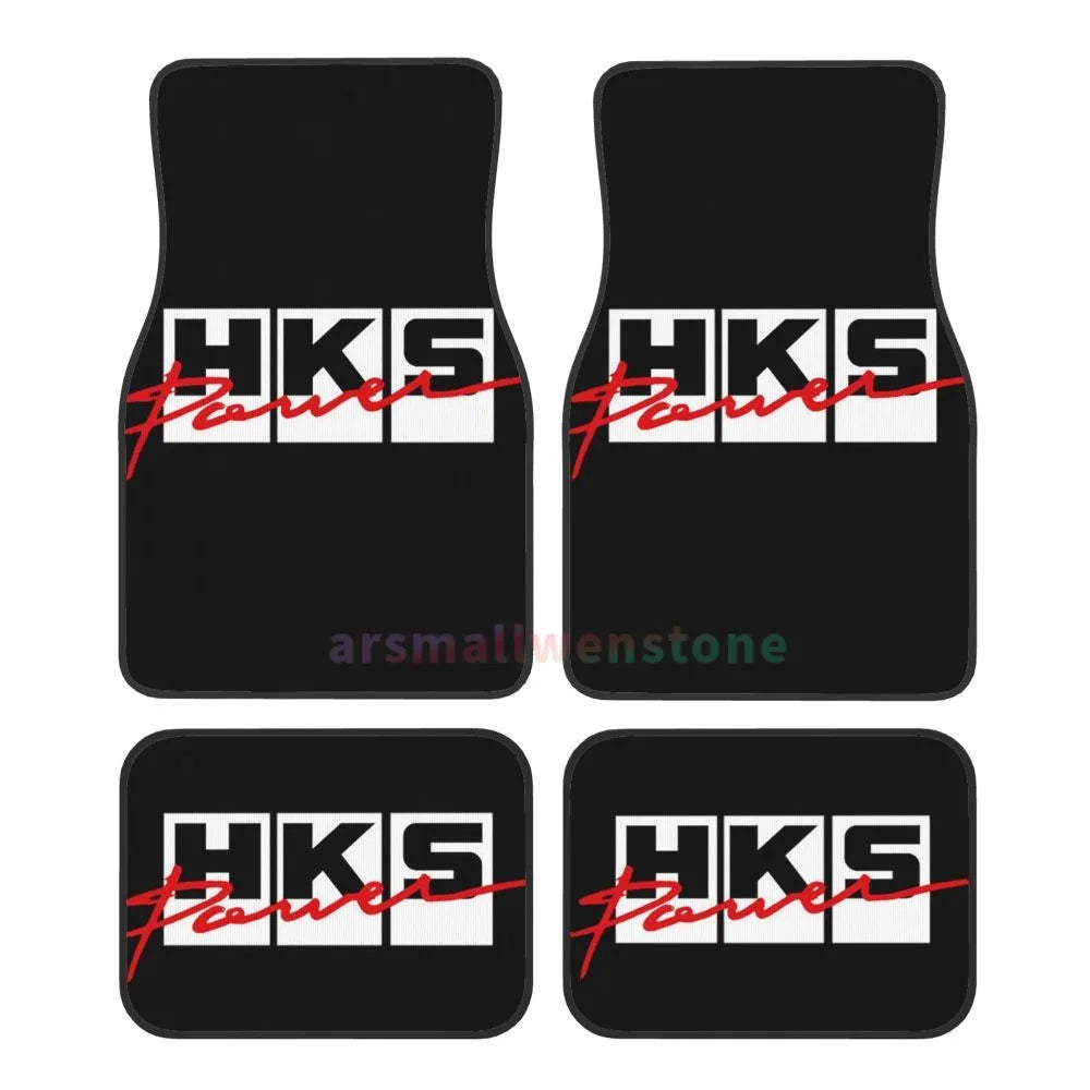 HKS Retro Pattern 4PCS Crystal Velvet Women's Car Floor Mat, Anti Fouling Car Floor Mat Car Interior Accessories