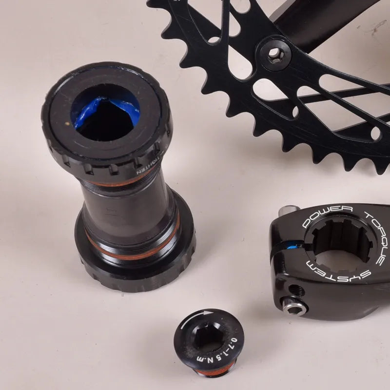 SKEACE Single Speed Bicycle Crankset, Fixed Gear Bike Parts, 165mm, BCD144, 49T Sprocket, High Strength Hollowtec Bottom Bracket
