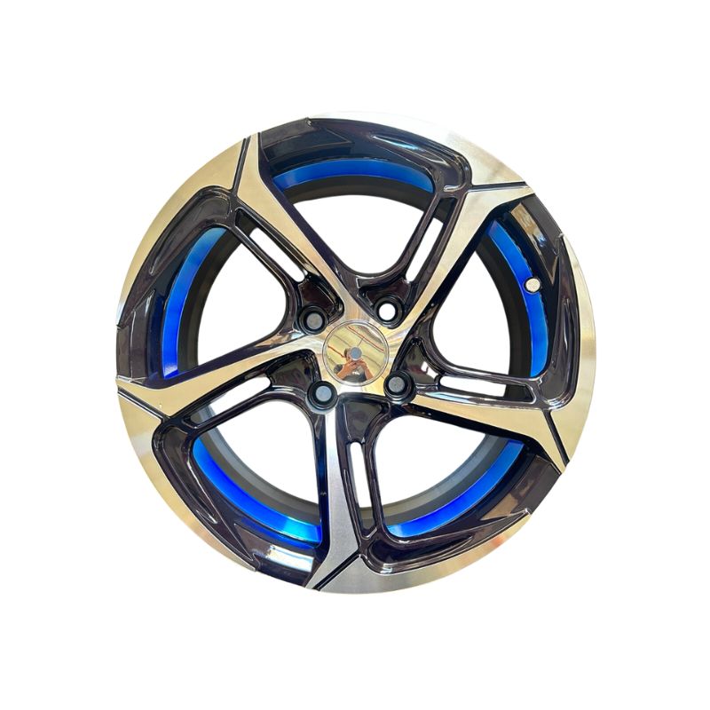 15" Matte Black with Laser Black Alloy Rim - 4x100 PCD, 6.5" Width, 35mm Offset, 67.1mm Center Bore - Part No. 151068N
