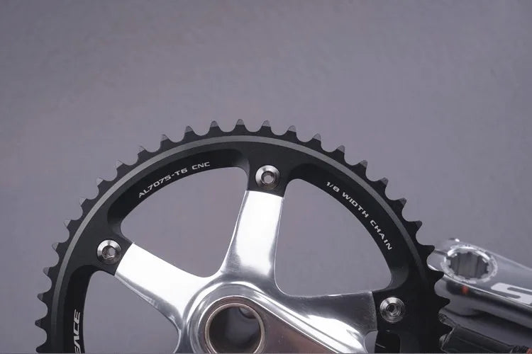 Track Crankset Fixed Gear Bike Parts Single Speed Bicycle Fixie Bike Crank 48T 165mm BCD144 Alumniun Alloy with Hollowtec2 BB