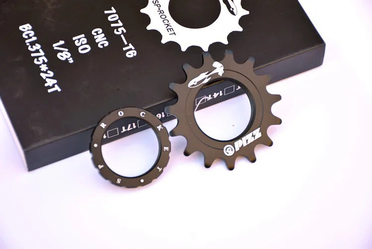 17T Fixed Gear High Quility Bicycle Wheel Cogs Matte Black 7075-T6 Aluminium Alloy Sprocket & Lockring For Fixie Track Bike Hub