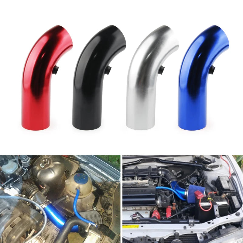 Universal Alumimum 3'' 75mm Car Cold Air Intake System Turbo Induction Pipe Tube silver Black Red Color