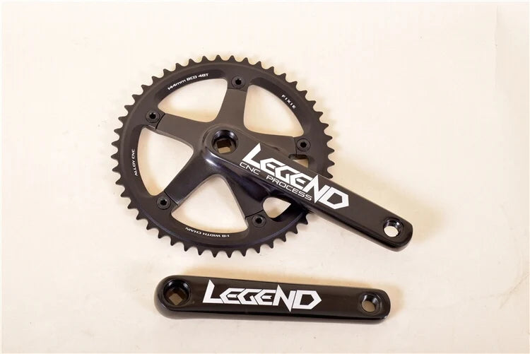 Single Speed Aluminium Alloy Crankset 48T Chainring, BCD144 170mm Crankarm for  Folding Bike, Fixed Gear BIKE Bicycle Sprocket