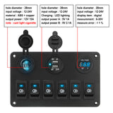 24V 12V Switch Panel 6 Buttons USB Chargers Car Light Toggle Truck Power Adapter Accessories For Boat Marine Trailer RV Caravan