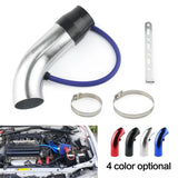 Universal Alumimum 3'' 75mm Car Cold Air Intake System Turbo Induction Pipe Tube silver Black Red Color