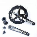 INTRO7-Aluminum Crankset, Fixed Gear Crank, 48T, 170mm, BCD144, Single Speed, TRACK Bike Crank, Bicycle Chainwheel Include BB