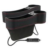 Car Organizer Auto Crevice Pocket USB Chargers Phone Bottle Cups Holder Seat Gap Slit Leather Storage Box Car Accessories