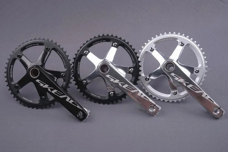 Track Crankset Fixed Gear Bike Parts Single Speed Bicycle Fixie Bike Crank 48T 165mm BCD144 Alumniun Alloy with Hollowtec2 BB