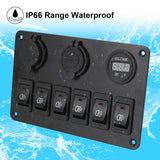 24V 12V Switch Panel 6 Buttons USB Chargers Car Light Toggle Truck Power Adapter Accessories For Boat Marine Trailer RV Caravan