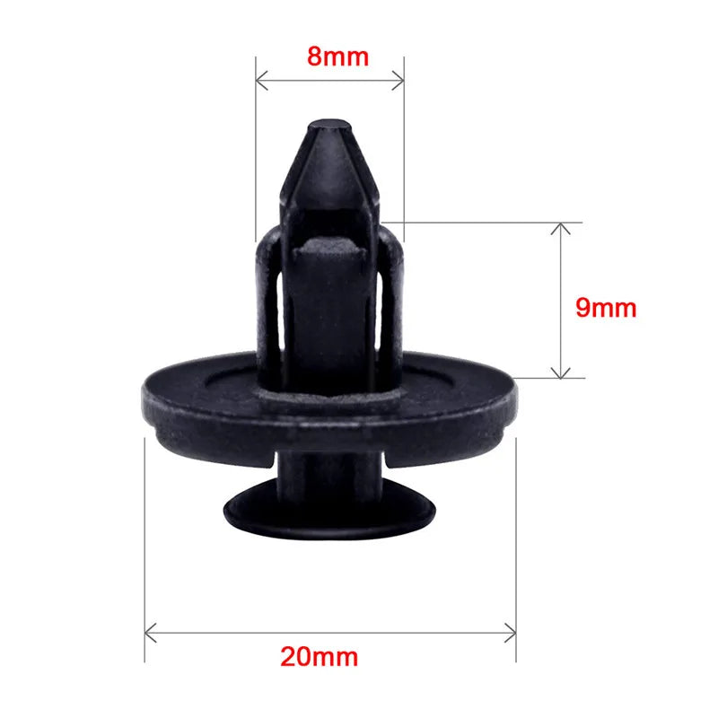 50Pcs/Set 8mm Rivet Retainer Plastic Car Fastener Clip Auto Bumper Fender Push type fixing Clips for Nissan Livina TIIDA Sylphy