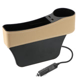 Car Organizer Auto Crevice Pocket USB Chargers Phone Bottle Cups Holder Seat Gap Slit Leather Storage Box Car Accessories