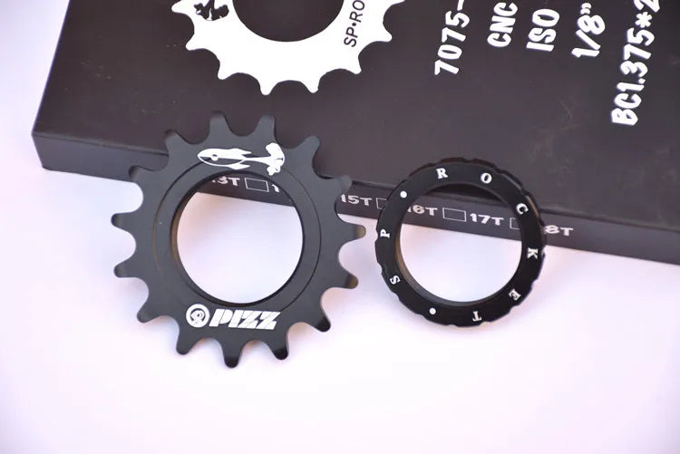 17T Fixed Gear High Quility Bicycle Wheel Cogs Matte Black 7075-T6 Aluminium Alloy Sprocket & Lockring For Fixie Track Bike Hub