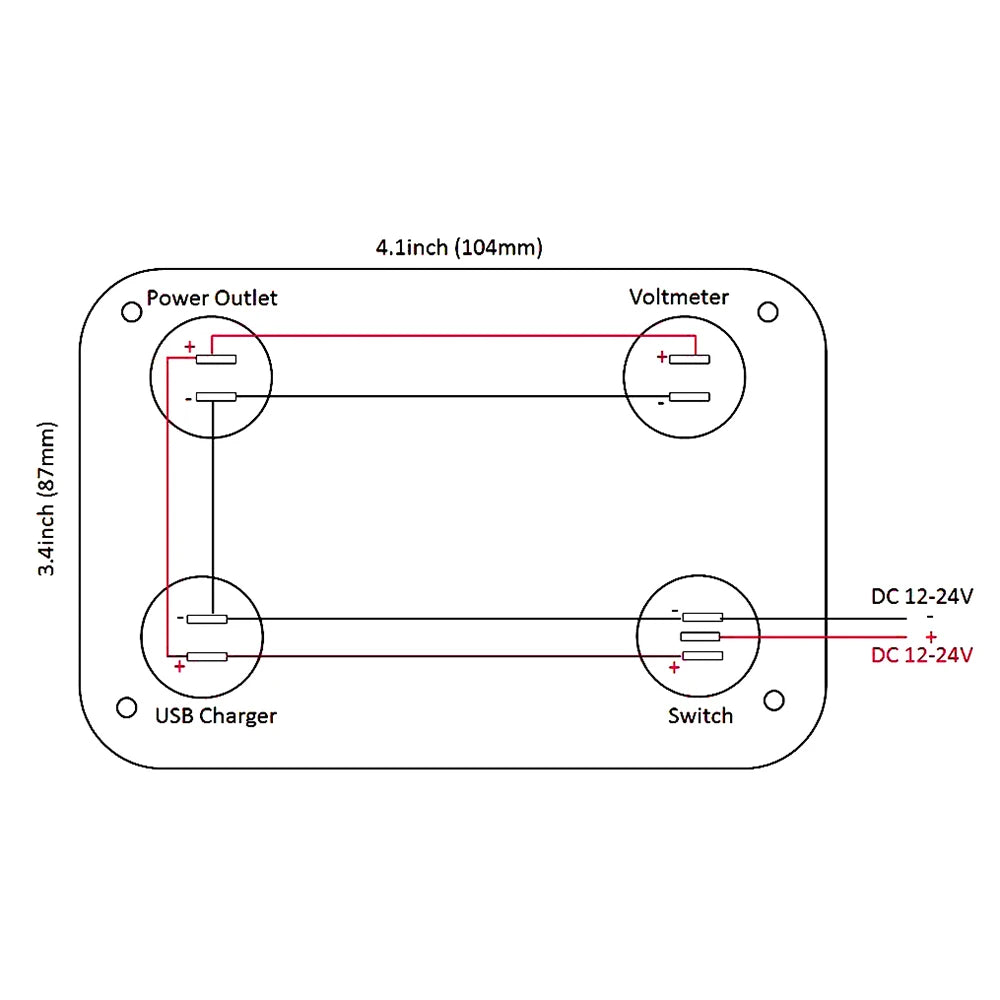 24V 12V Switch Panel 6 Buttons USB Chargers Car Light Toggle Truck Power Adapter Accessories For Boat Marine Trailer RV Caravan