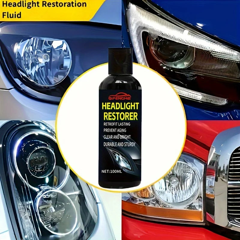 Headlight Restoration Kit - Plastic Applicator Included, Clear Headlight Repair Solution for Oxidation, Blurring & Yellow