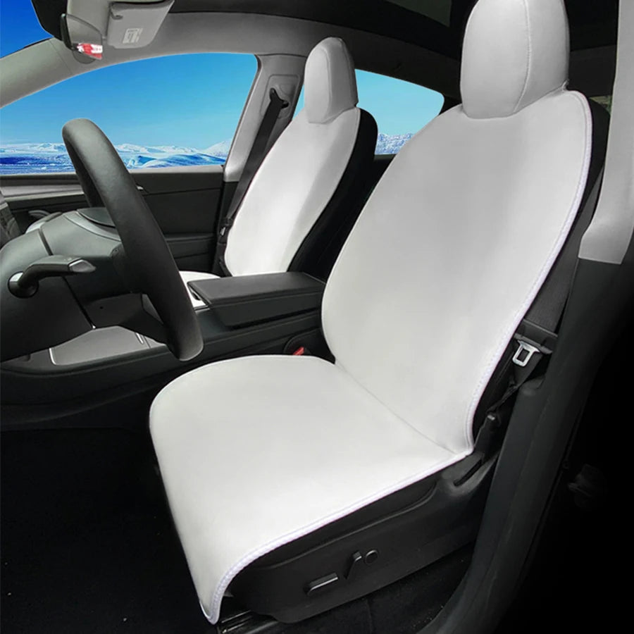 For Tesla Model 3 /Y High Quality Flannel Upholstered Seat Cover Snug Warm Cushion Car Modified Interior Decorate Accessories