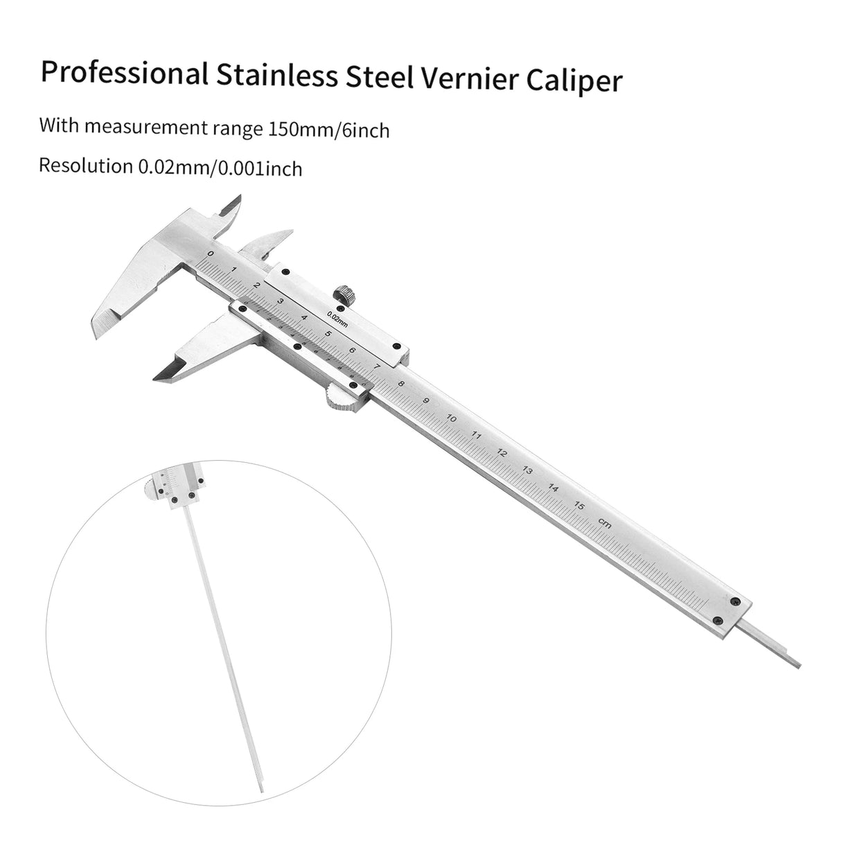 Professional Stainless Steel Vernier Caliper Gauge 0-150mm Sliding Gauge Measurement Tool Inside Outside Depth Step Micrometer