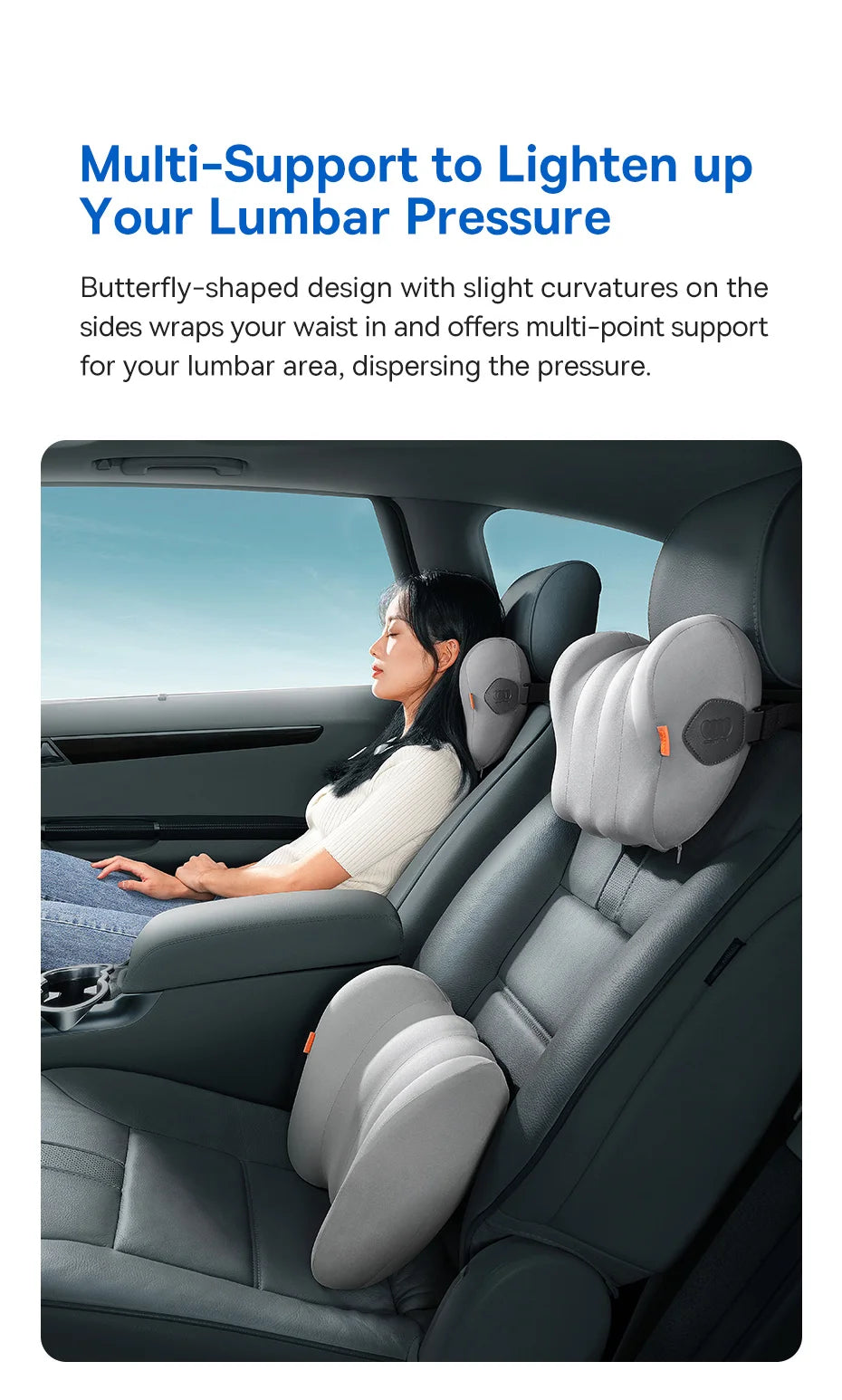 Baseus Car Neck Pillow Headrest Waist 3D Memory Foam Seat Support for Travel Neck Rest Breathable Car Back Lumbar Cushion Gadget