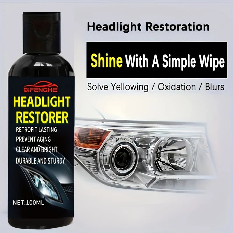 Headlight Restoration Kit - Plastic Applicator Included, Clear Headlight Repair Solution for Oxidation, Blurring & Yellow