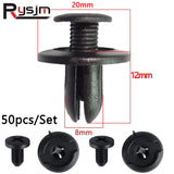 50Pcs/Set 8mm Rivet Retainer Plastic Car Fastener Clip Auto Bumper Fender Push type fixing Clips for Nissan Livina TIIDA Sylphy