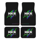 HKS Retro Pattern 4PCS Crystal Velvet Women's Car Floor Mat, Anti Fouling Car Floor Mat Car Interior Accessories