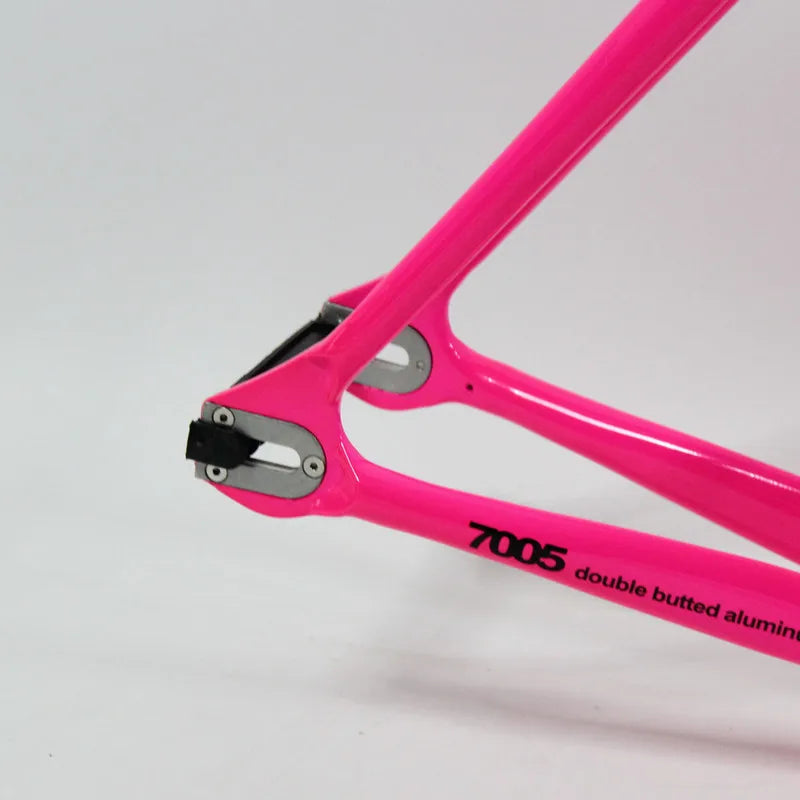 Fixed Gear Bike Frame, Aluminum Fixie Frameset, Carbon Fork, Single Speed Track, High Quality Bicycle Parts, 700C, 53cm, 55cm